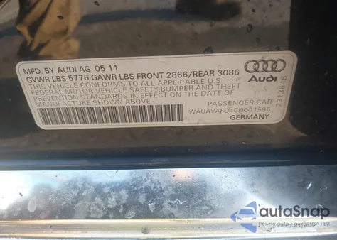 2012 Audi A8 Quattro из США, поврежденный, VIN WAUAVAFD4CN001596